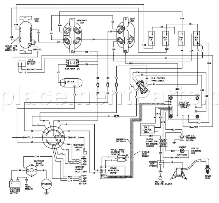 Page D Diagram and Parts List for 9797-3  Briggs and Stratton Generator